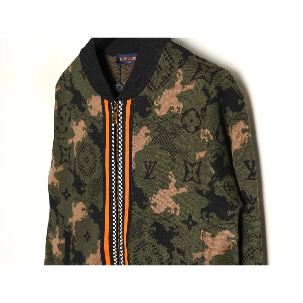 Louis Vuitton Western Cowboy Jacquard Camouflage Knit Cardigan,Louis Vuitton