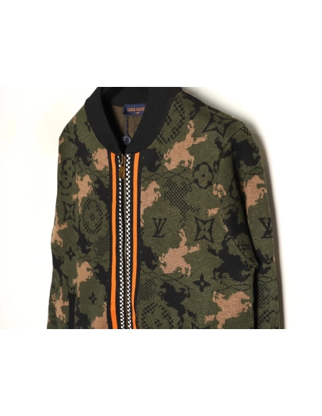 Louis Vuitton Western Cowboy Jacquard Camouflage Knit Cardigan,Louis Vuitton
