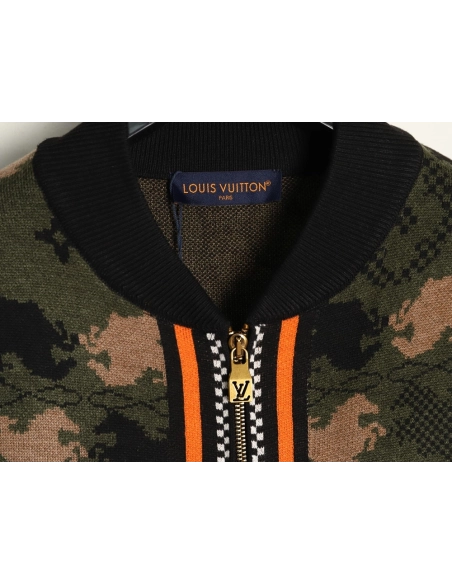 Louis Vuitton Western Cowboy Jacquard Camouflage Knit Cardigan,Louis Vuitton
