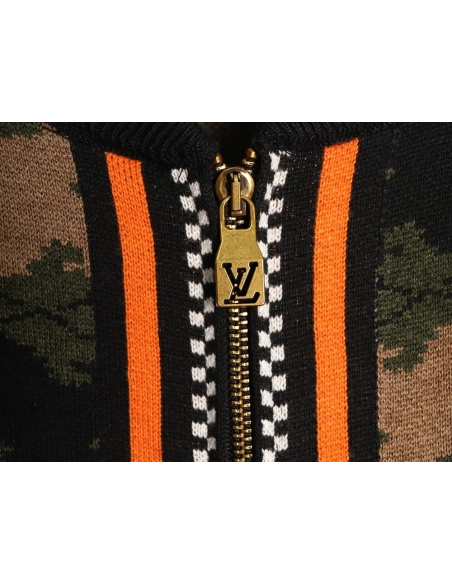 Louis Vuitton Western Cowboy Jacquard Camouflage Knit Cardigan,Louis Vuitton
