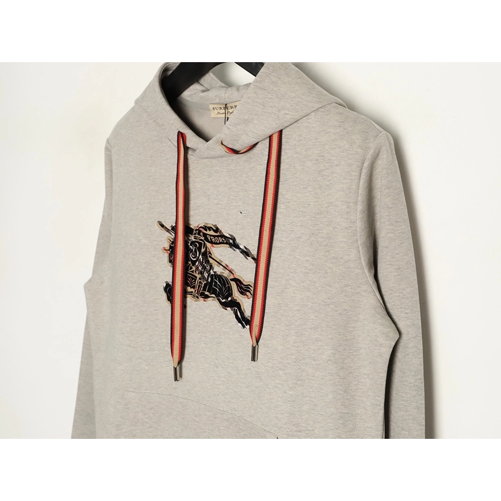 Burberry check equestrian flocked print hoodie,Burberry