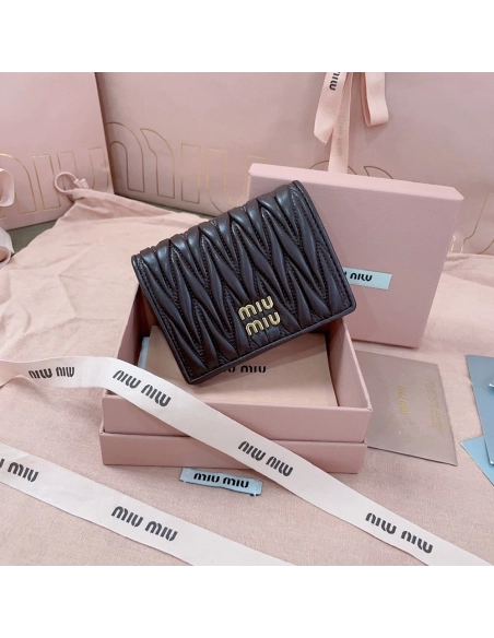 Miu Miu Small matelass¨¦ nappa leather wallets 5MV204 11.5X8cm,Miu Miu Wallets