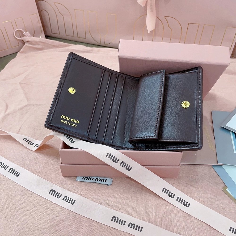 Miu Miu Small matelass¨¦ nappa leather wallets 5MV204 11.5X8cm,Miu Miu Wallets