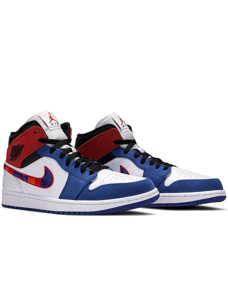 AIR JORDAN 1 MID MULTICOLORED SWOOSH 852542 146,AIR JORDAN 1 MID,Air Jordan