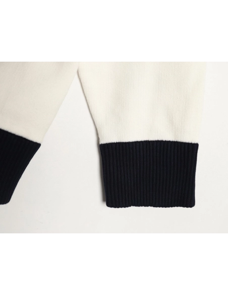 Louis Vuitton stand-collar striped color-blocked zip-up knit cardigan TSK1,Louis Vuitton