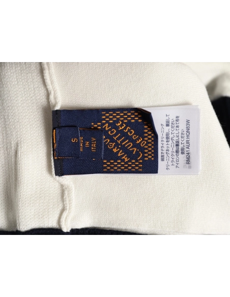 Louis Vuitton stand-collar striped color-blocked zip-up knit cardigan TSK1,Louis Vuitton