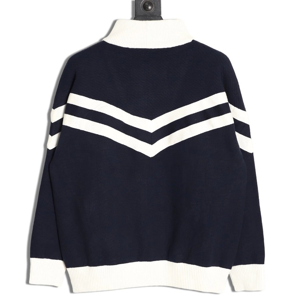 Louis Vuitton stand-collar striped color-blocked zip-up knit cardigan,Louis Vuitton