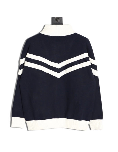 Louis Vuitton stand-collar striped color-blocked zip-up knit cardigan,Louis Vuitton