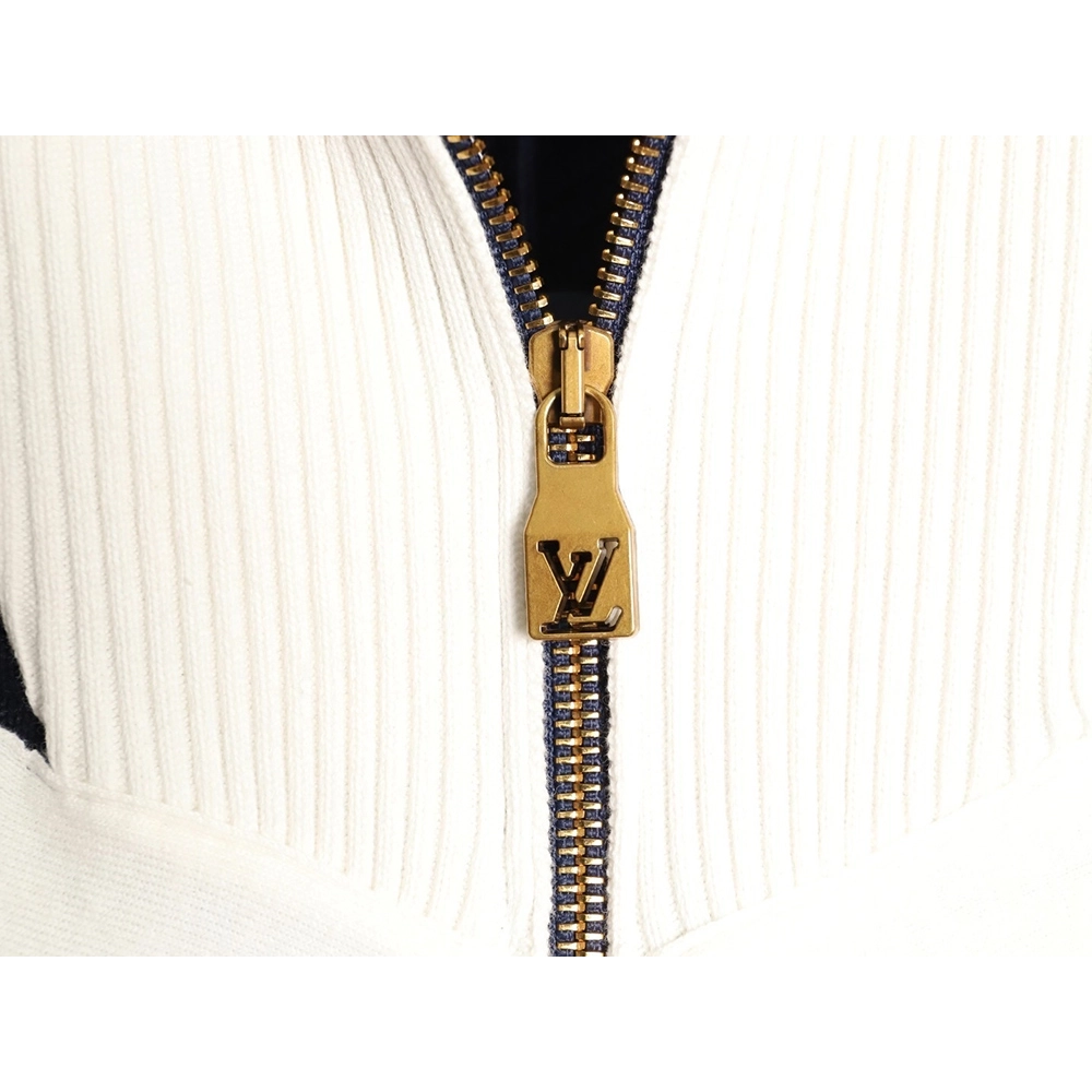 Louis Vuitton stand-collar striped color-blocked zip-up knit cardigan,Louis Vuitton