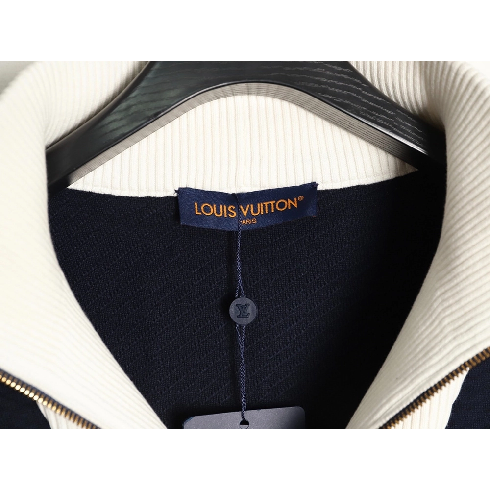 Louis Vuitton stand-collar striped color-blocked zip-up knit cardigan,Louis Vuitton