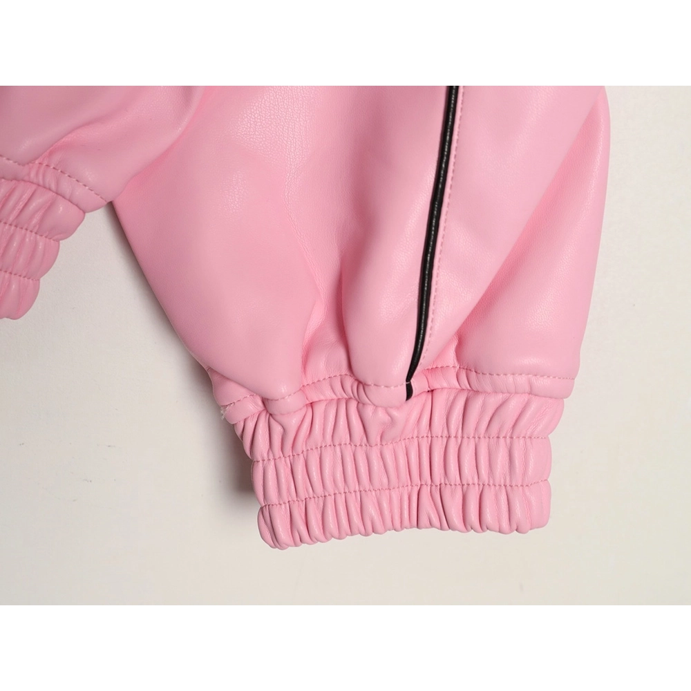 Supreme Umbro Embroidered Logo Zippered Leather Jacket,Supreme