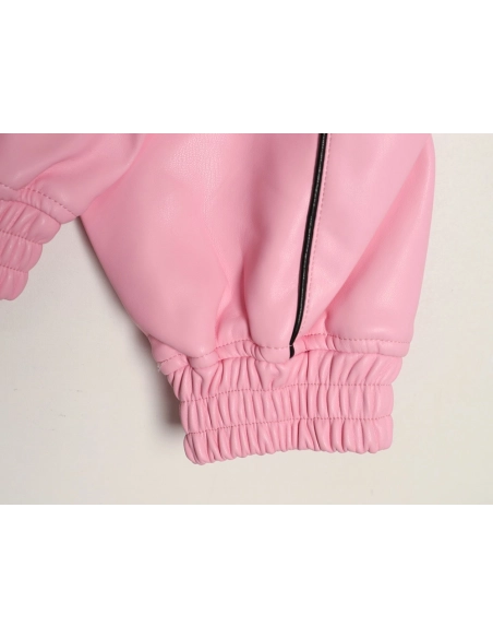 Supreme Umbro Embroidered Logo Zippered Leather Jacket,Supreme