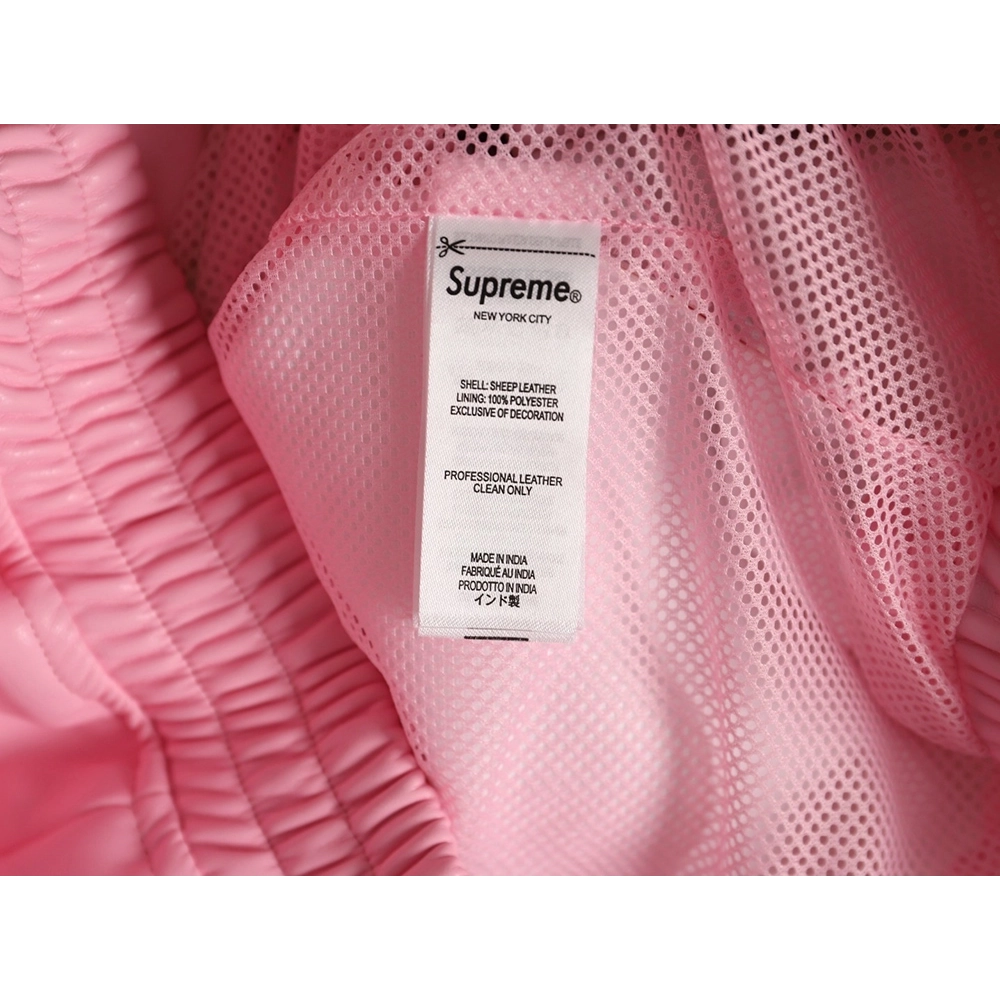 Supreme Umbro Embroidered Logo Zippered Leather Jacket,Supreme