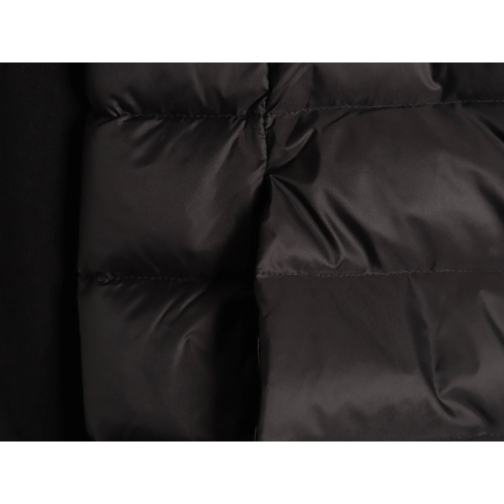 Moncler patchwork knit stand collar lightweight down jacket,Moncler