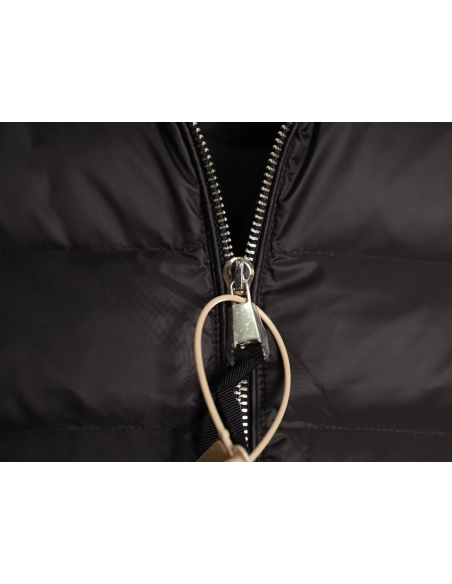 Moncler patchwork knit stand collar lightweight down jacket,Moncler