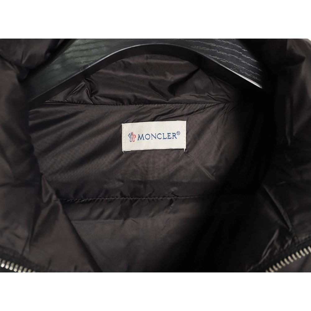 Moncler patchwork knit stand collar lightweight down jacket,Moncler