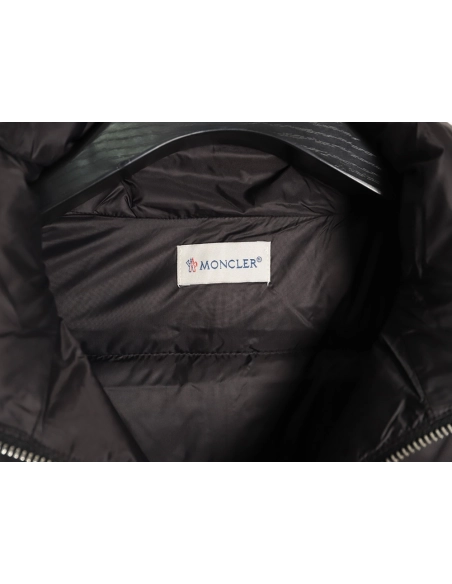 Moncler patchwork knit stand collar lightweight down jacket,Moncler