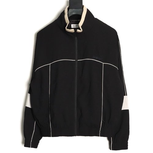 Saint Laurent Paris Striped Stand Collar Jacket,Saint Laurent