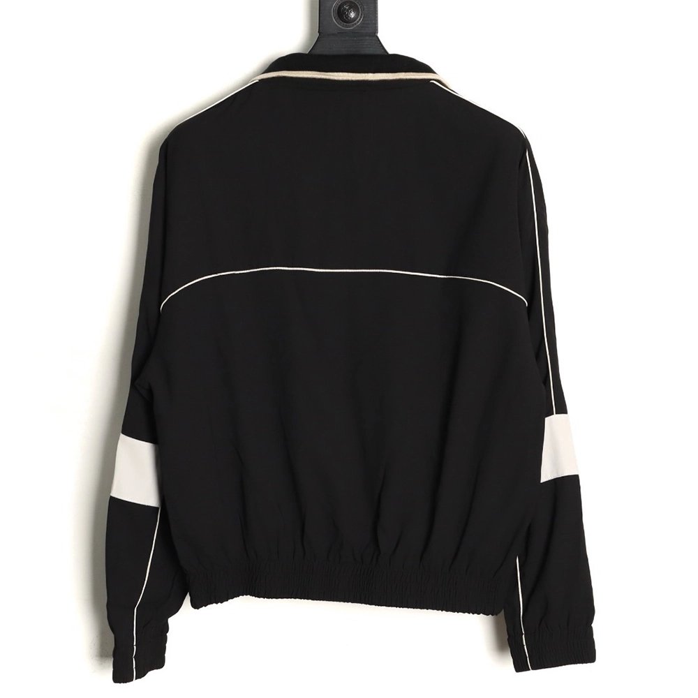 Saint Laurent Paris Striped Stand Collar Jacket,Saint Laurent