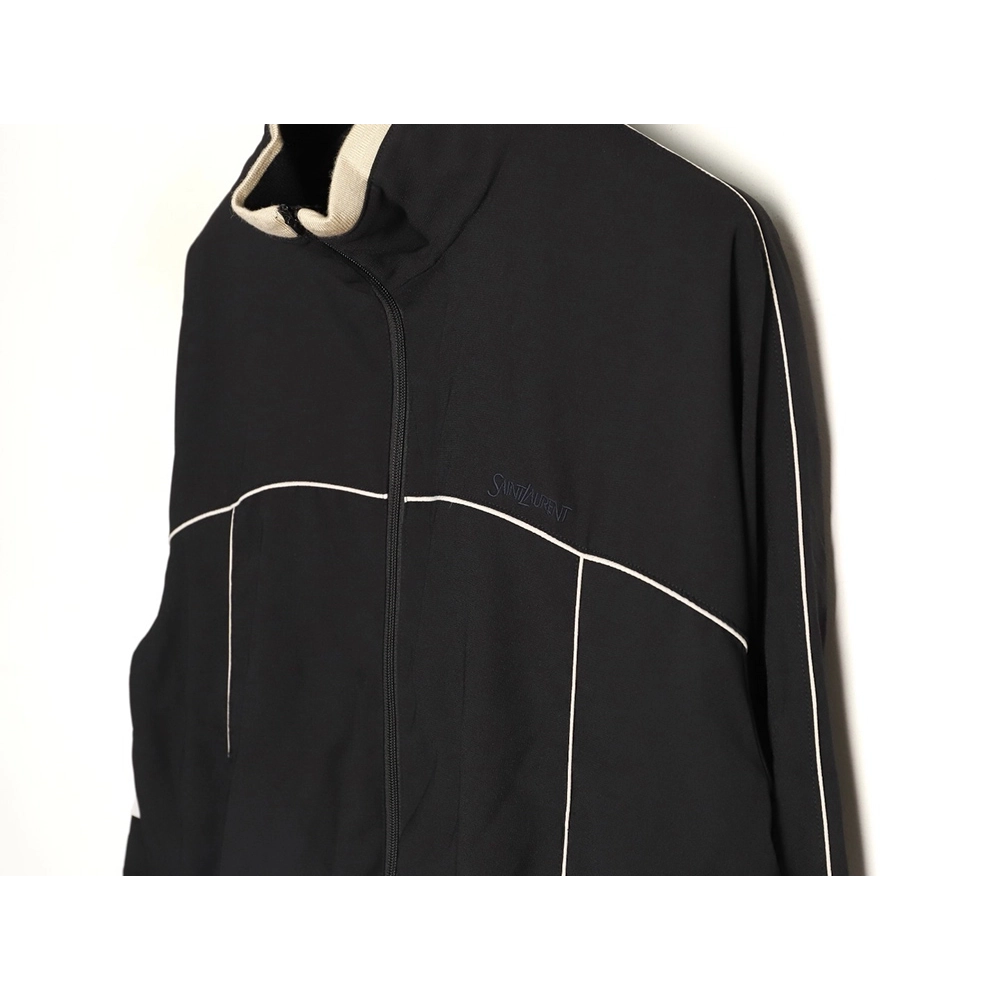 Saint Laurent Paris Striped Stand Collar Jacket,Saint Laurent