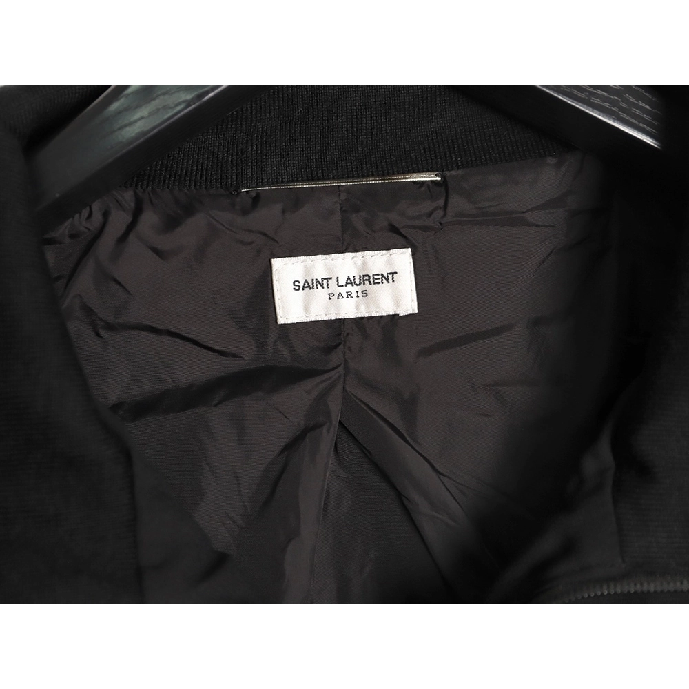 Saint Laurent Paris Striped Stand Collar Jacket,Saint Laurent