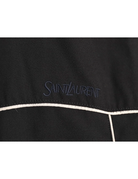 Saint Laurent Paris Striped Stand Collar Jacket,Saint Laurent