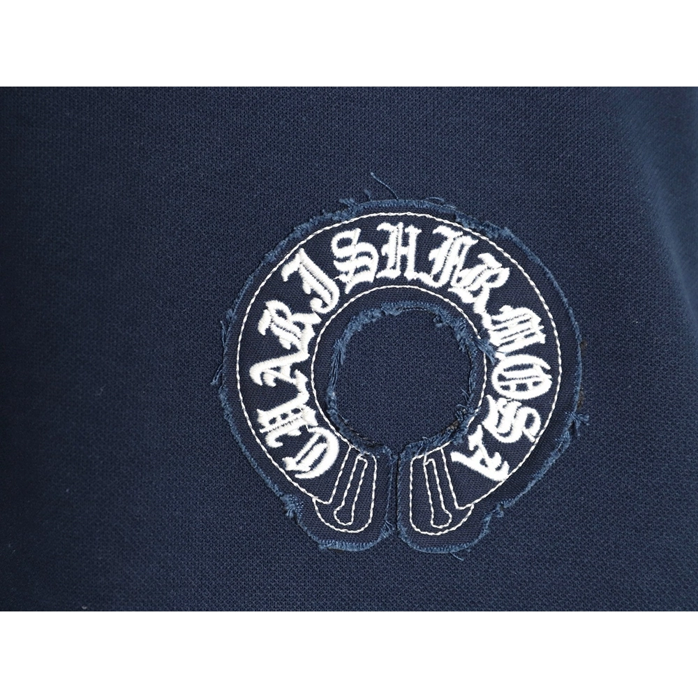 Chrome Hearts Cross Embroidered Collar Long-Sleeve Polo Shirt,Chrome Hearts