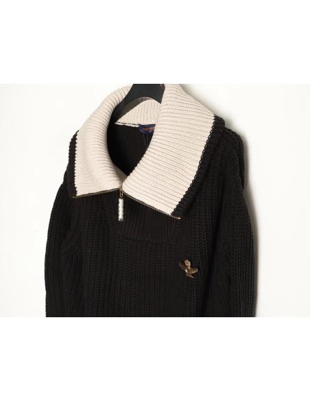 Louis Vuitton wool blend half-zip pullover knit sweater,Louis Vuitton