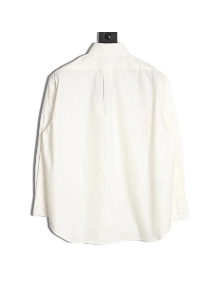 Prada round logo embroidered long-sleeved shirt,Prada
