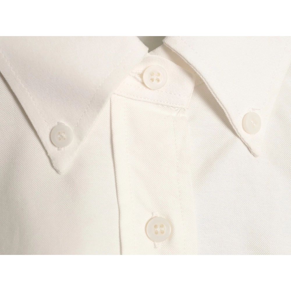 Prada round logo embroidered long-sleeved shirt,Prada