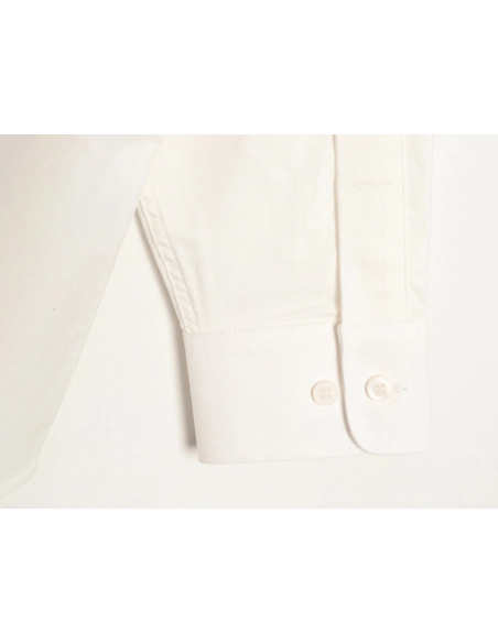 Prada round logo embroidered long-sleeved shirt,Prada