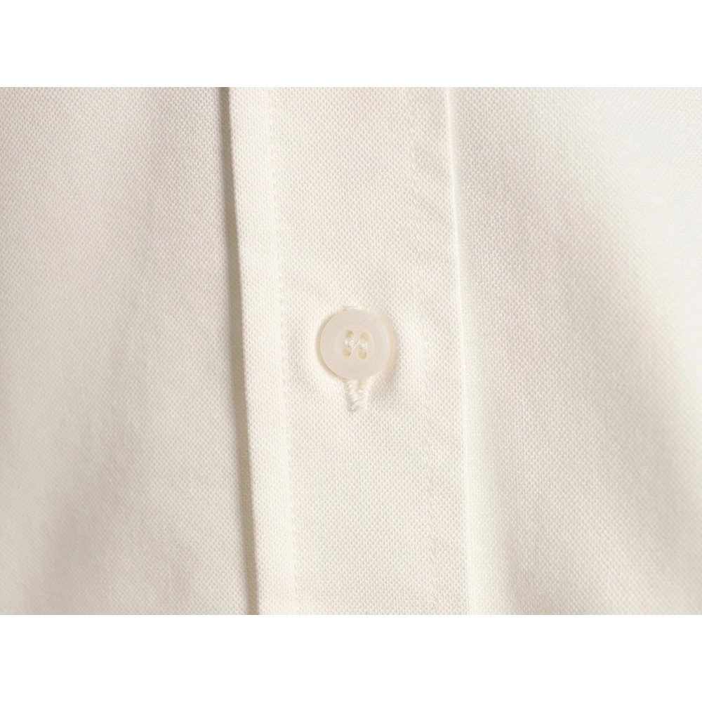 Prada round logo embroidered long-sleeved shirt,Prada