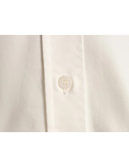 Prada round logo embroidered long-sleeved shirt,Prada