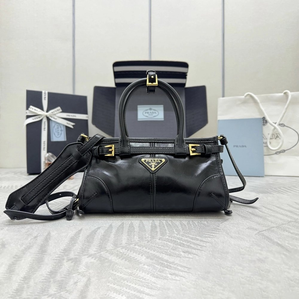 Prada Bonnie leather mini handbags 1BA486 23.5X12X9cm,Prada Bags
