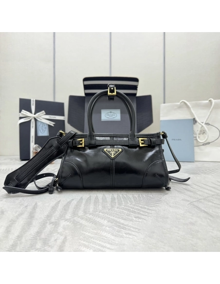 Prada Bonnie leather mini handbags 1BA486 23.5X12X9cm,Prada Bags
