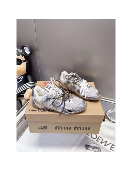 New Balance Miu Miu 530 SL metallic leather and mesh  sneakers,NEW BALANCE Shoes
