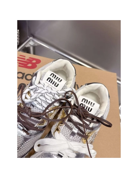 New Balance Miu Miu 530 SL metallic leather and mesh  sneakers,NEW BALANCE Shoes