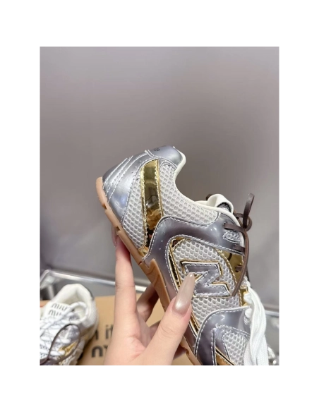 New Balance Miu Miu 530 SL metallic leather and mesh  sneakers,NEW BALANCE Shoes