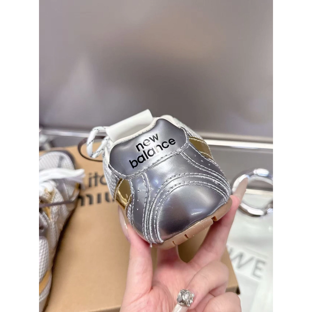 New Balance Miu Miu 530 SL metallic leather and mesh  sneakers,NEW BALANCE Shoes