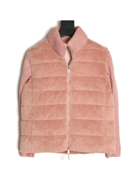 Moncler Womens lambswool patchwork down jacket,Moncler