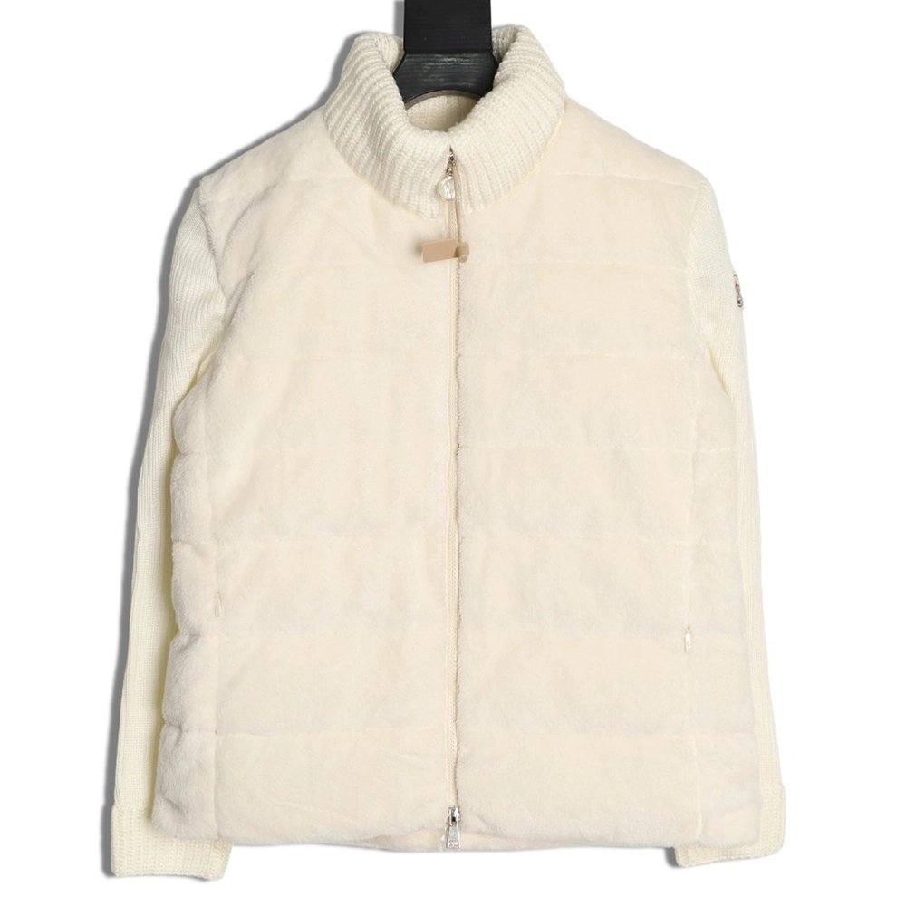 Moncler Womens lambswool patchwork down jacket TSK1,Moncler