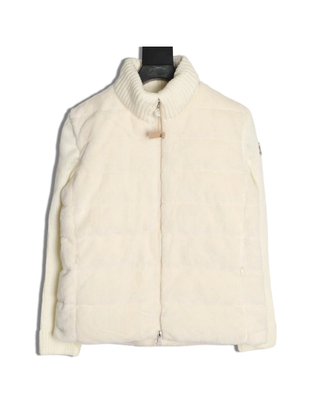 Moncler Womens lambswool patchwork down jacket TSK1,Moncler