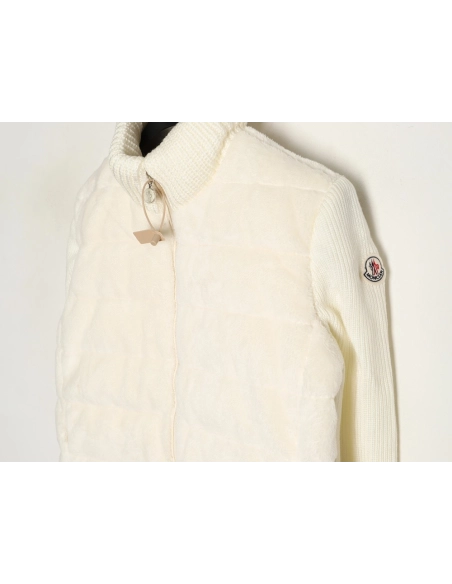 Moncler Womens lambswool patchwork down jacket TSK1,Moncler