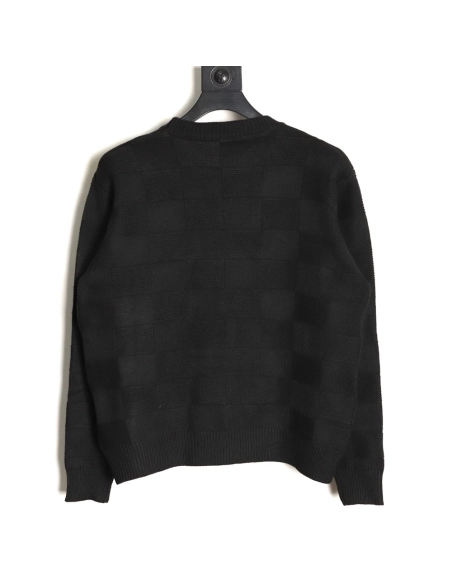 Louis Vuitton safety pin checkered crew neck sweater,Louis Vuitton
