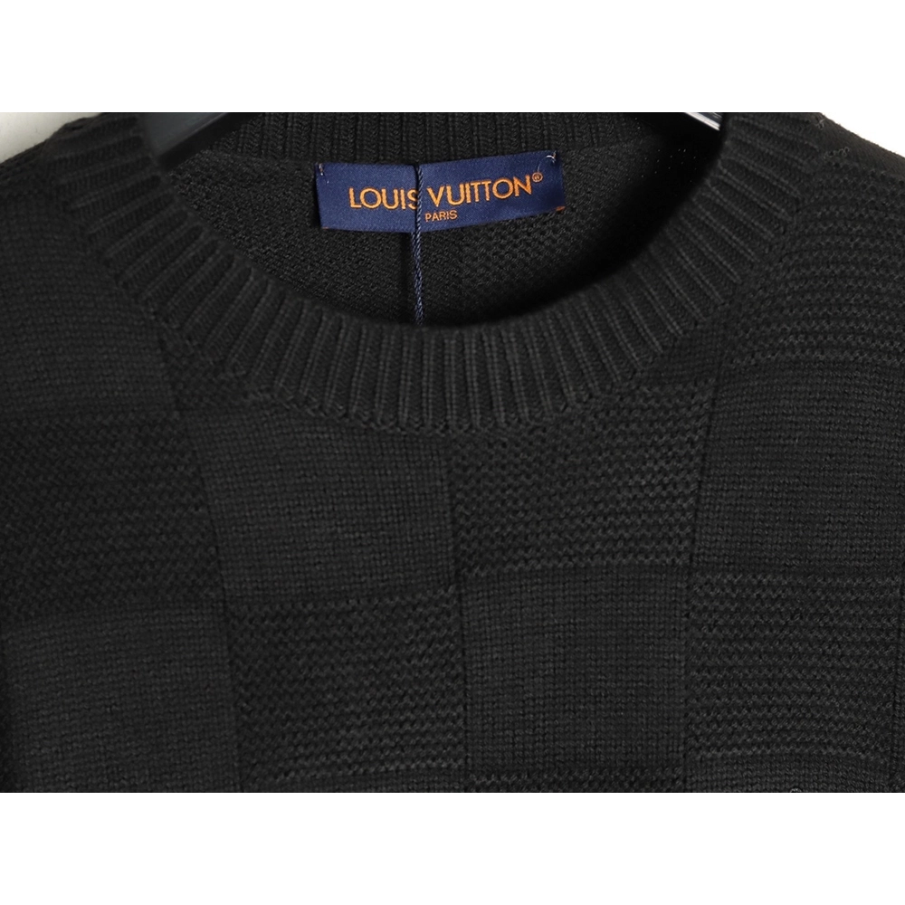 Louis Vuitton safety pin checkered crew neck sweater,Louis Vuitton