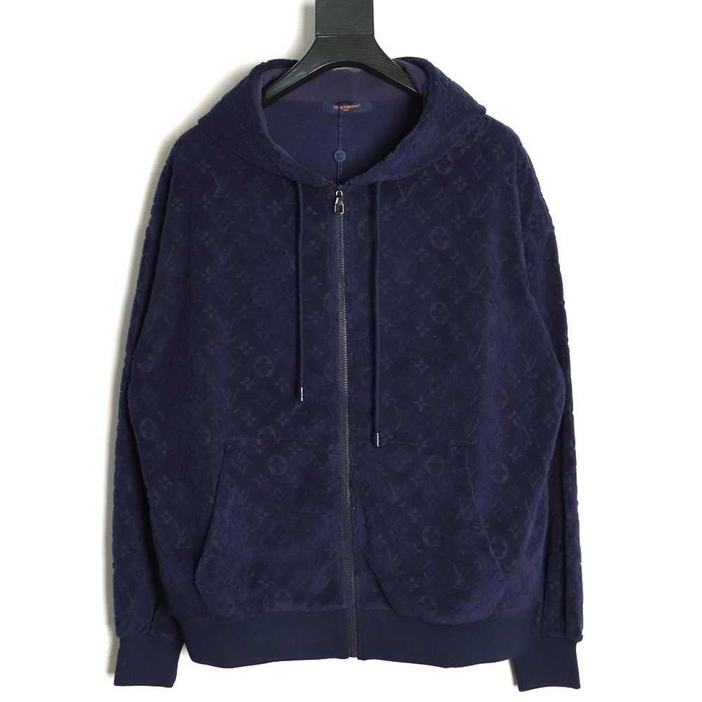 Louis Vuitton monogram print terry cloth zip-up jacket,Louis Vuitton