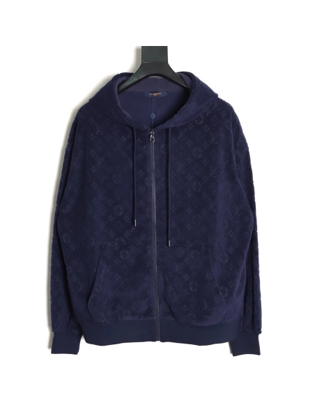 Louis Vuitton monogram print terry cloth zip-up jacket,Louis Vuitton