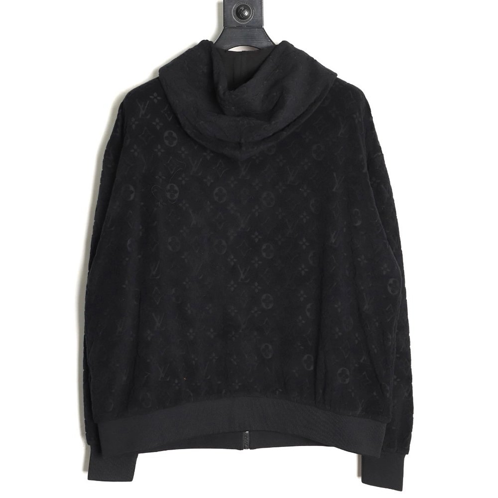 Louis Vuitton monogram print terry cloth zip-up jacket TSK1,Louis Vuitton
