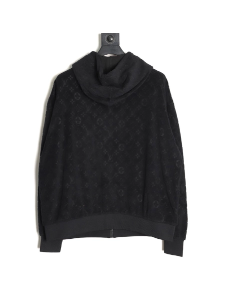 Louis Vuitton monogram print terry cloth zip-up jacket TSK1,Louis Vuitton
