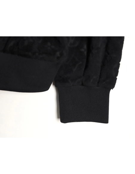 Louis Vuitton monogram print terry cloth zip-up jacket TSK1,Louis Vuitton